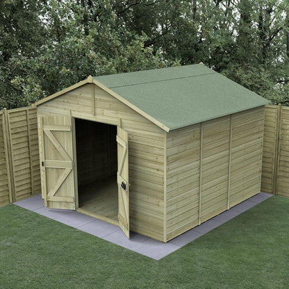 Forest Timberdale 10x10 Apex Shed - Double Door - No Windows - JJ Building Materials