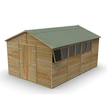 Forest Timberdale 10x15 Apex Shed - Double Door - 6 Windows - 1 Opening - JJ Building Materials