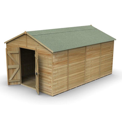 Forest Timberdale 10x15 Apex Shed - Double Door - No Windows - JJ Building Materials
