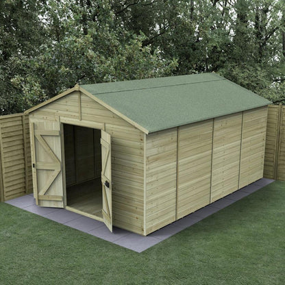 Forest Timberdale 10x15 Apex Shed - Double Door - No Windows - JJ Building Materials