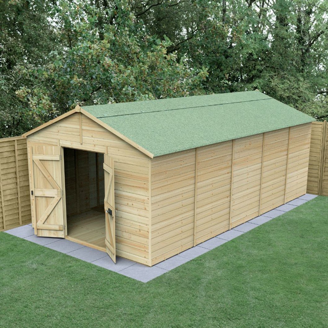 Forest Timberdale 10x20 Apex Shed - Double Door - No Windows - JJ Building Materials