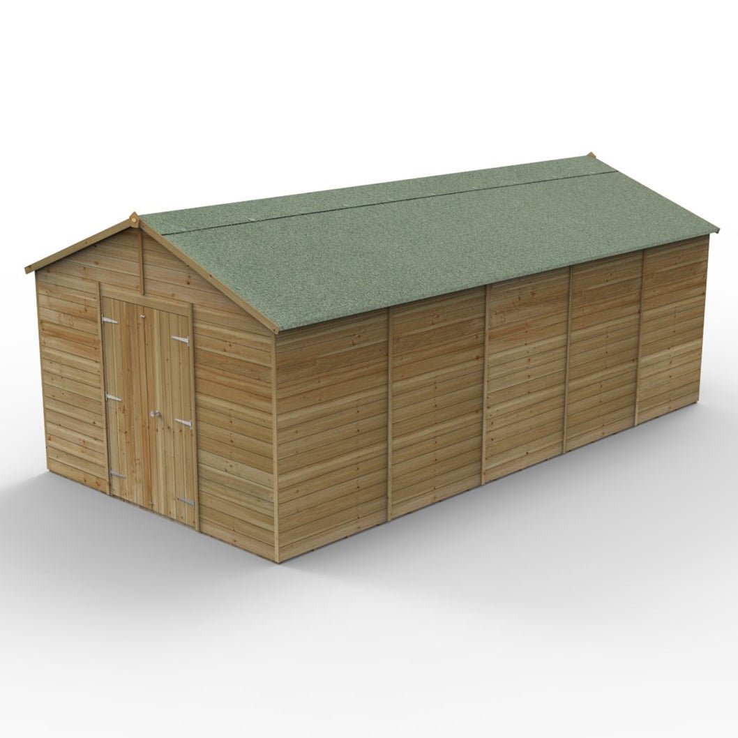 Forest Timberdale 10x20 Apex Shed - Double Door - No Windows - JJ Building Materials