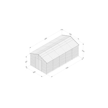 Forest Timberdale 10x20 Apex Shed - Double Door - No Windows - JJ Building Materials