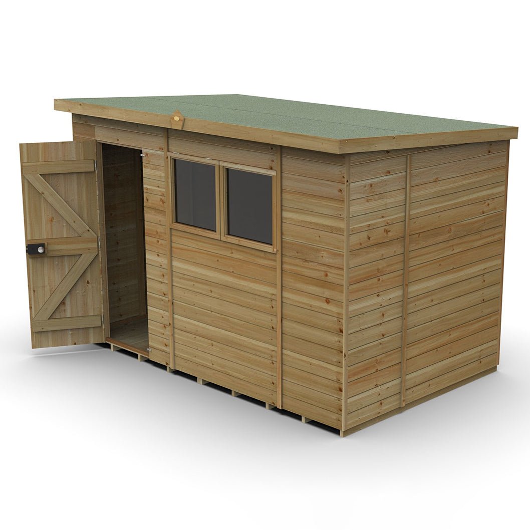 Forest Timberdale 10x6 Pent Shed - 2 Window - 1 Opening - JJ Building Materials