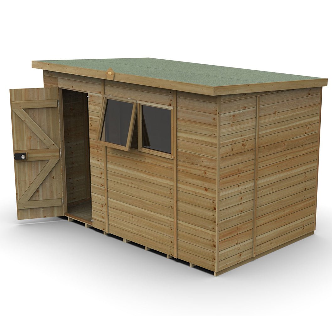 Forest Timberdale 10x6 Pent Shed - 2 Window - 1 Opening - JJ Building Materials