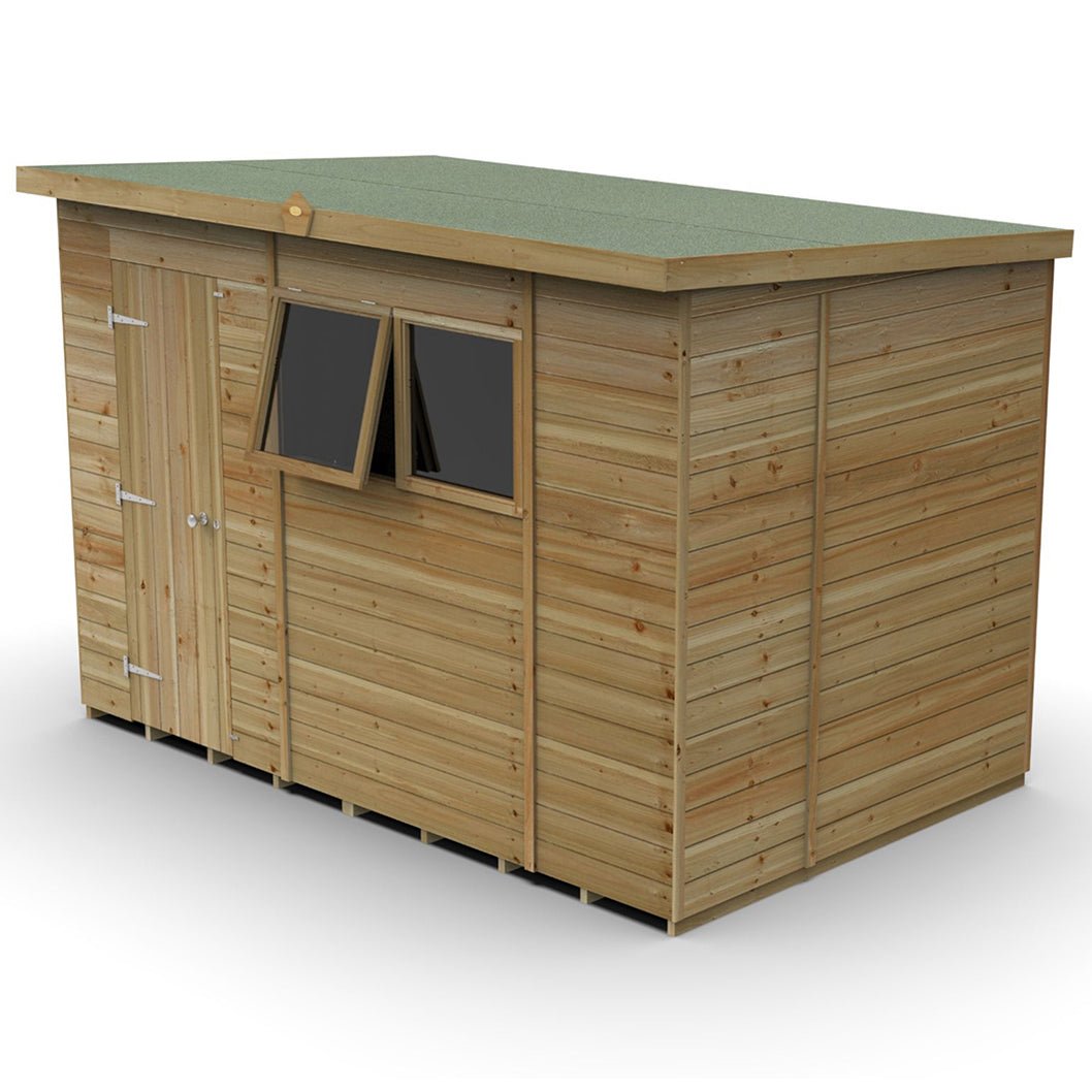 Forest Timberdale 10x6 Pent Shed - 2 Window - 1 Opening - JJ Building Materials