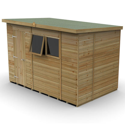Forest Timberdale 10x6 Pent Shed - 2 Window - 1 Opening - JJ Building Materials