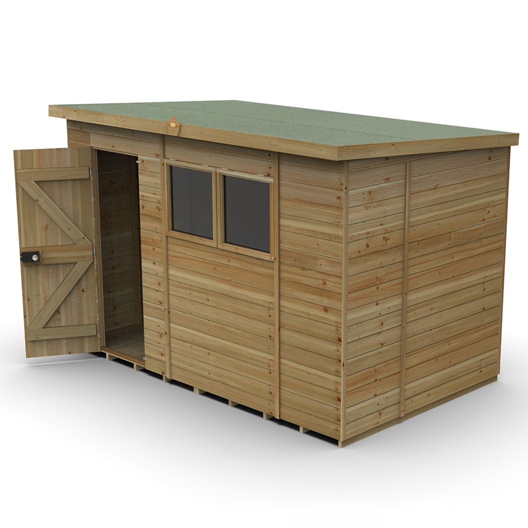 Forest Timberdale 10x6 Pent Shed - 2 Window - 2 Opening - JJ Building Materials