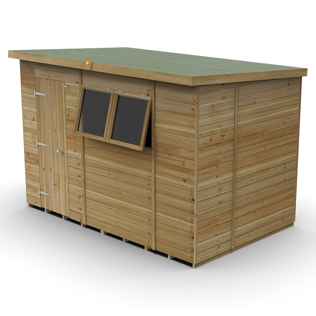Forest Timberdale 10x6 Pent Shed - 2 Window - 2 Opening - JJ Building Materials