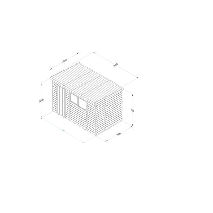 Forest Timberdale 10x6 Pent Shed - 2 Window - 2 Opening - JJ Building Materials