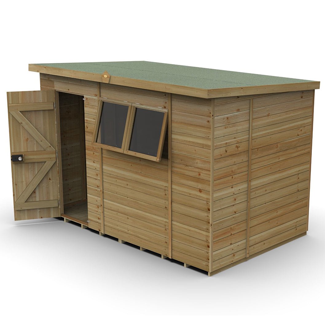 Forest Timberdale 10x6 Pent Shed - 2 Window - 2 Opening - JJ Building Materials