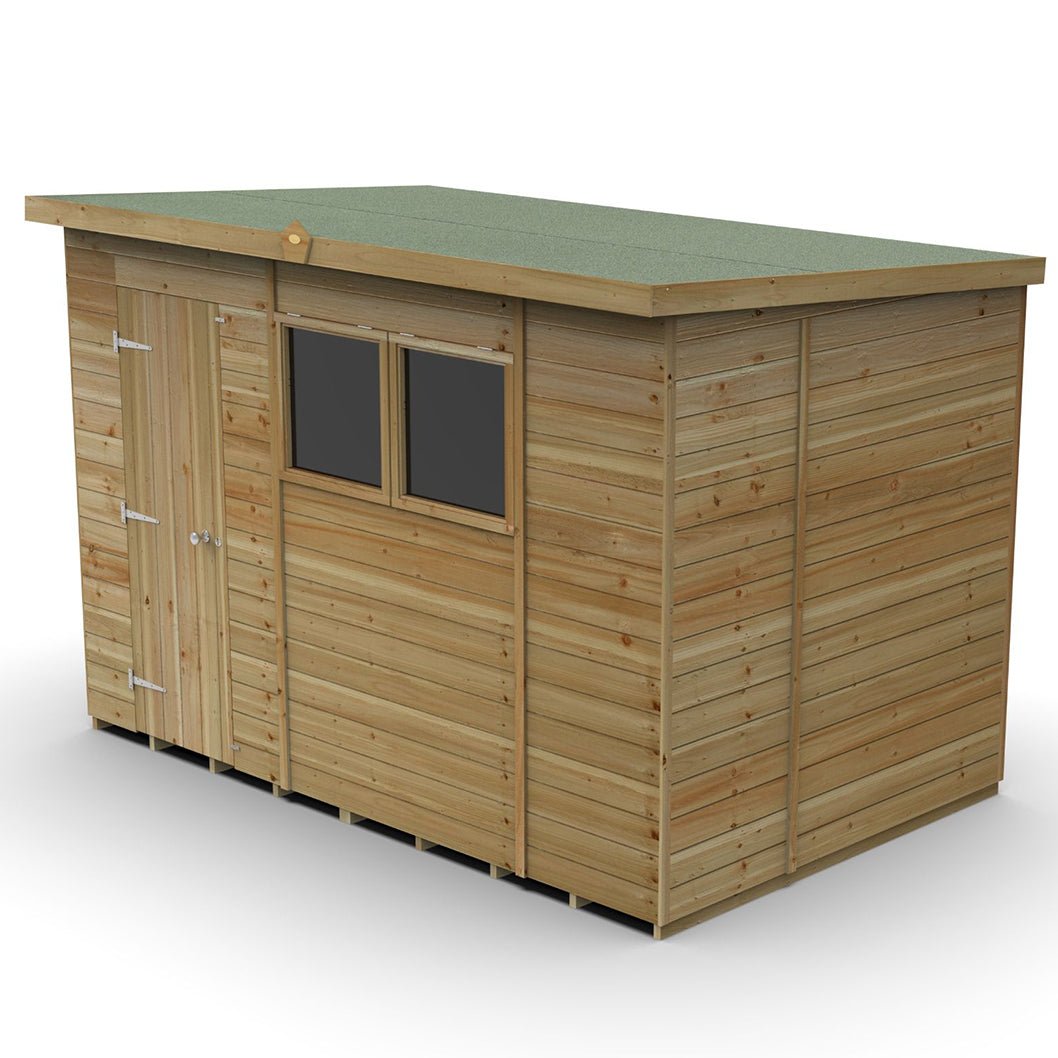 Forest Timberdale 10x6 Pent Shed - 2 Window - 2 Opening - JJ Building Materials