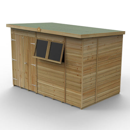 Forest Timberdale 10x6 Pent Shed - Double Door - 2 Window - 2 Opening - JJ Building Materials