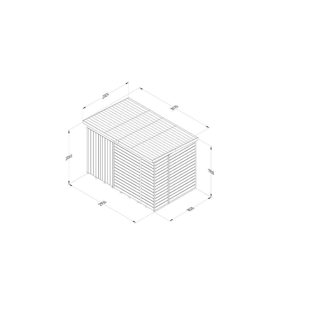 Forest Timberdale 10x6 Pent Shed - Double Door - No Windows - JJ Building Materials