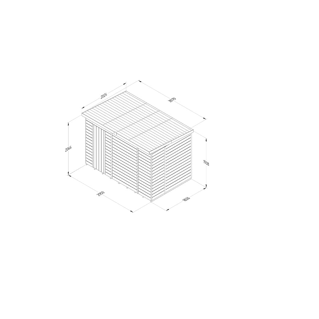 Forest Timberdale 10x6 Pent Shed - No Windows - JJ Building Materials