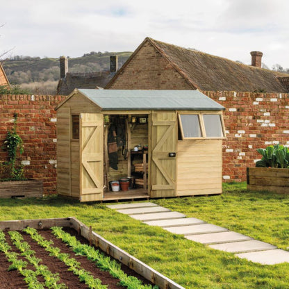 Forest Timberdale 10x6 Reverse Apex Shed - Double Door - 4 Window - 2 Opening - JJ Building Materials