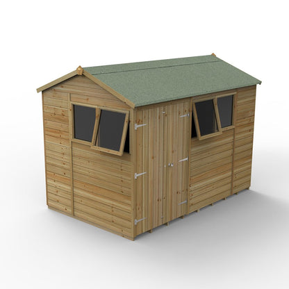 Forest Timberdale 10x6 Reverse Apex Shed - Double Door - 4 Window - 2 Opening - JJ Building Materials