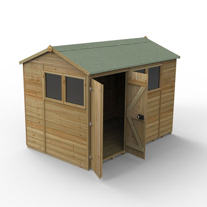 Forest Timberdale 10x6 Reverse Apex Shed - Double Door - 4 Window - 2 Opening - JJ Building Materials