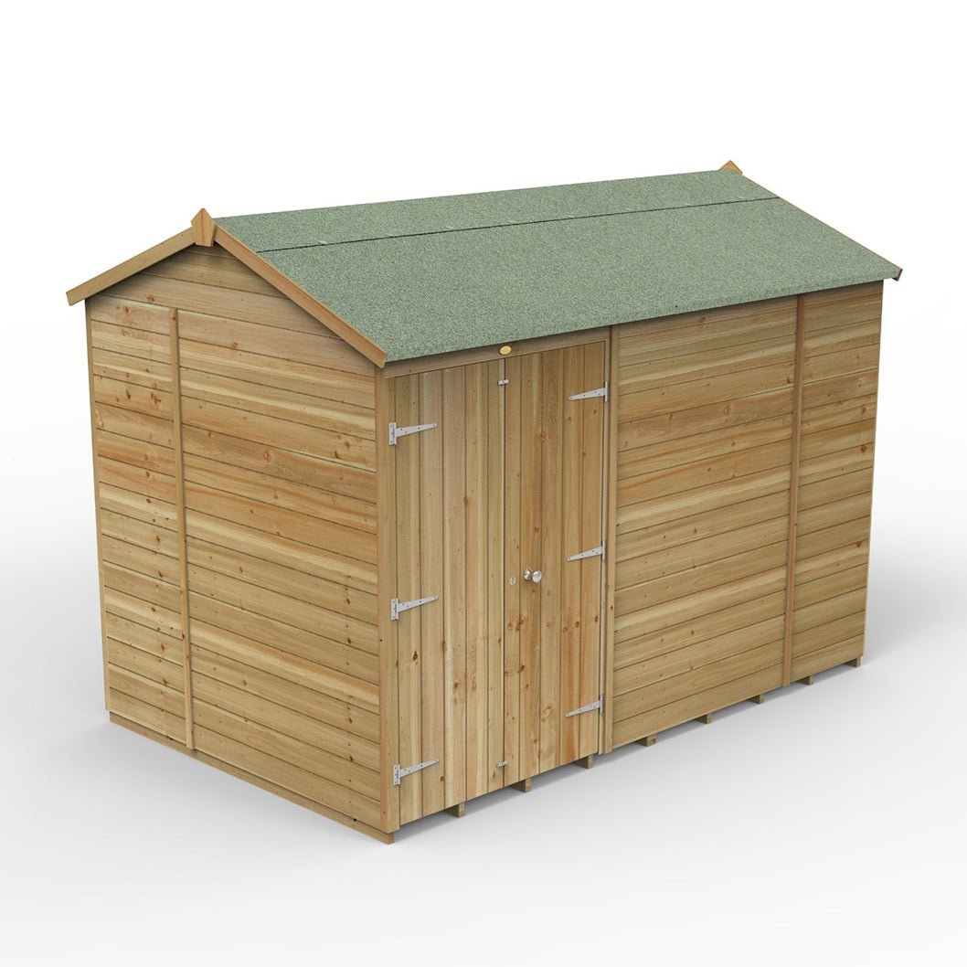 Forest Timberdale 10x6 Reverse Apex Shed - Double Door - No Windows - JJ Building Materials