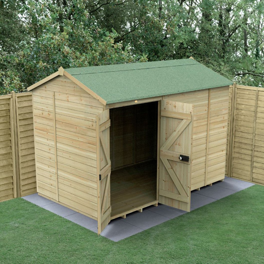 Forest Timberdale 10x6 Reverse Apex Shed - Double Door - No Windows - JJ Building Materials