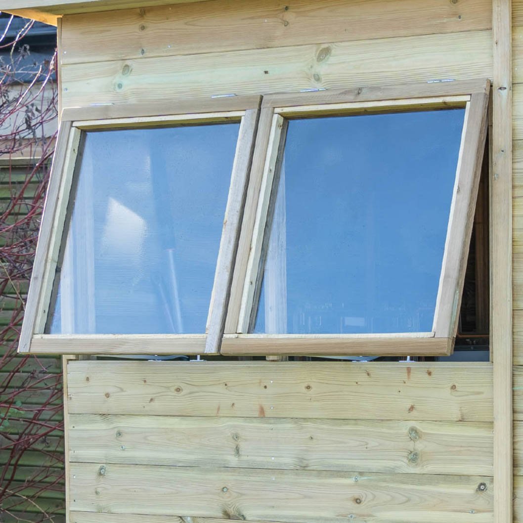 Forest Timberdale 10x8 Reverse Apex Shed - Double Door - 4 Window - 1 Opening - JJ Building Materials