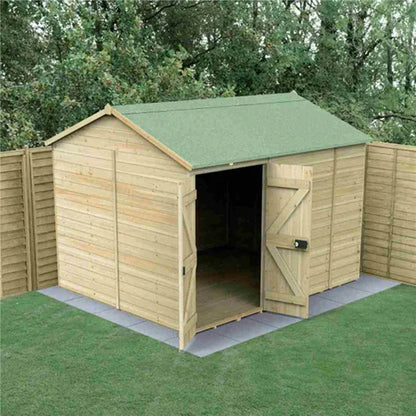 Forest Timberdale 10x8 Reverse Apex Shed - Double Door - No Windows - JJ Building Materials