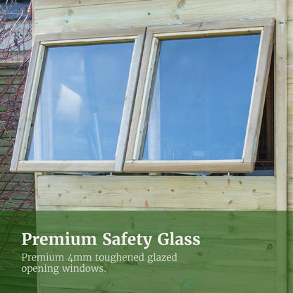 Forest Timberdale 12x8 Reverse Apex Shed - Double Door - 6 Window - 2 Opening - JJ Building Materials