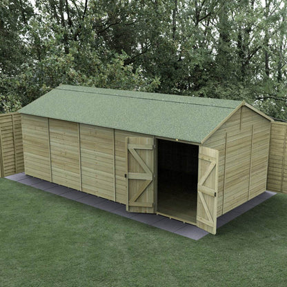 Forest Timberdale 20x10 Reverse Apex Shed - Double Door - No Windows - JJ Building Materials