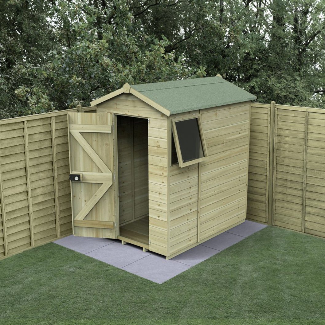 Forest Timberdale 4x6 Apex Shed - 1 Window - 1 Opening - JJ Building Materials