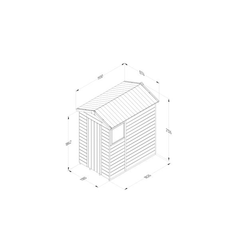 Forest Timberdale 4x6 Apex Shed - 1 Window - 1 Opening - JJ Building Materials