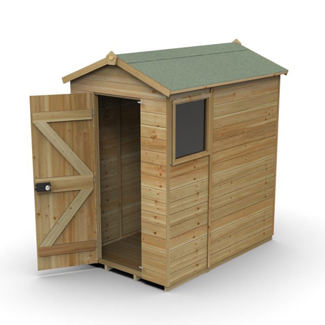 Forest Timberdale 4x6 Apex Shed - 1 Window - 1 Opening - JJ Building Materials