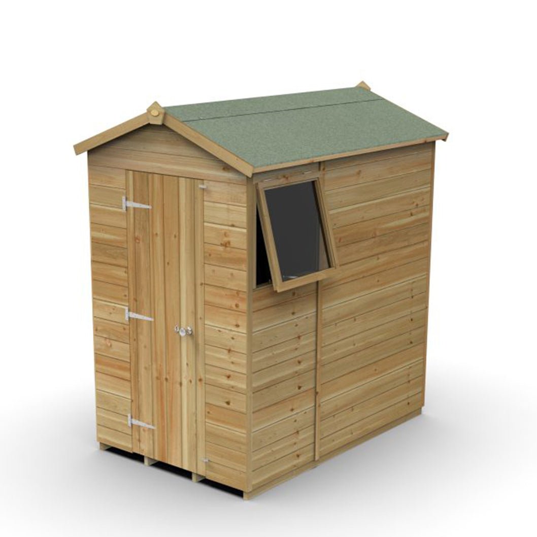 Forest Timberdale 4x6 Apex Shed - 1 Window - 1 Opening - JJ Building Materials