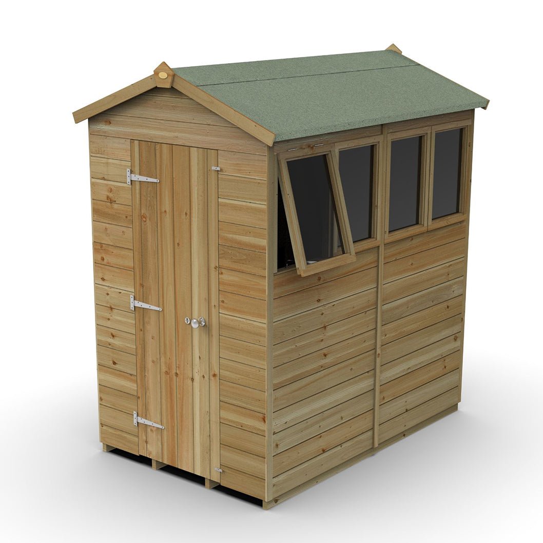 Forest Timberdale 4x6 Apex Shed - 4 Windows - 1 Opening - JJ Building Materials