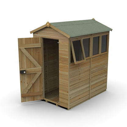 Forest Timberdale 4x6 Apex Shed - 4 Windows - 1 Opening - JJ Building Materials