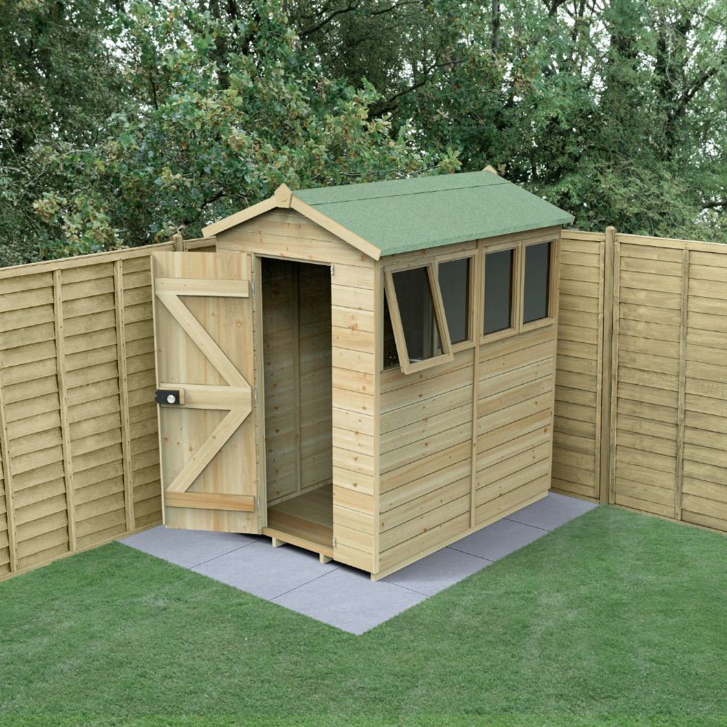 Forest Timberdale 4x6 Apex Shed - 4 Windows - 1 Opening - JJ Building Materials