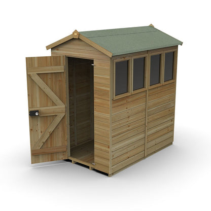Forest Timberdale 4x6 Apex Shed - 4 Windows - 1 Opening - JJ Building Materials