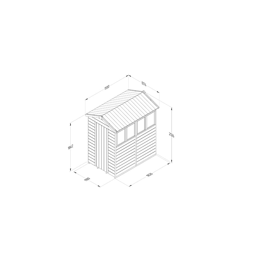Forest Timberdale 4x6 Apex Shed - 4 Windows - 1 Opening - JJ Building Materials