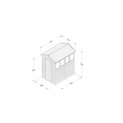 Forest Timberdale 4x6 Apex Shed - 4 Windows - 1 Opening - JJ Building Materials