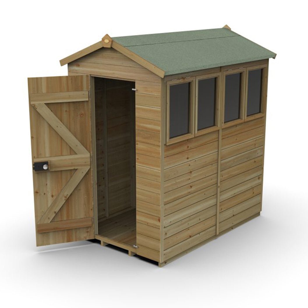 Forest Timberdale 4x6 Apex Shed - 4 Windows - 2 Opening - JJ Building Materials