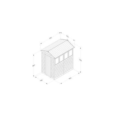 Forest Timberdale 4x6 Apex Shed - 4 Windows - 2 Opening - JJ Building Materials
