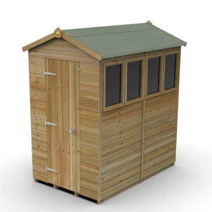 Forest Timberdale 4x6 Apex Shed - 4 Windows - 2 Opening - JJ Building Materials
