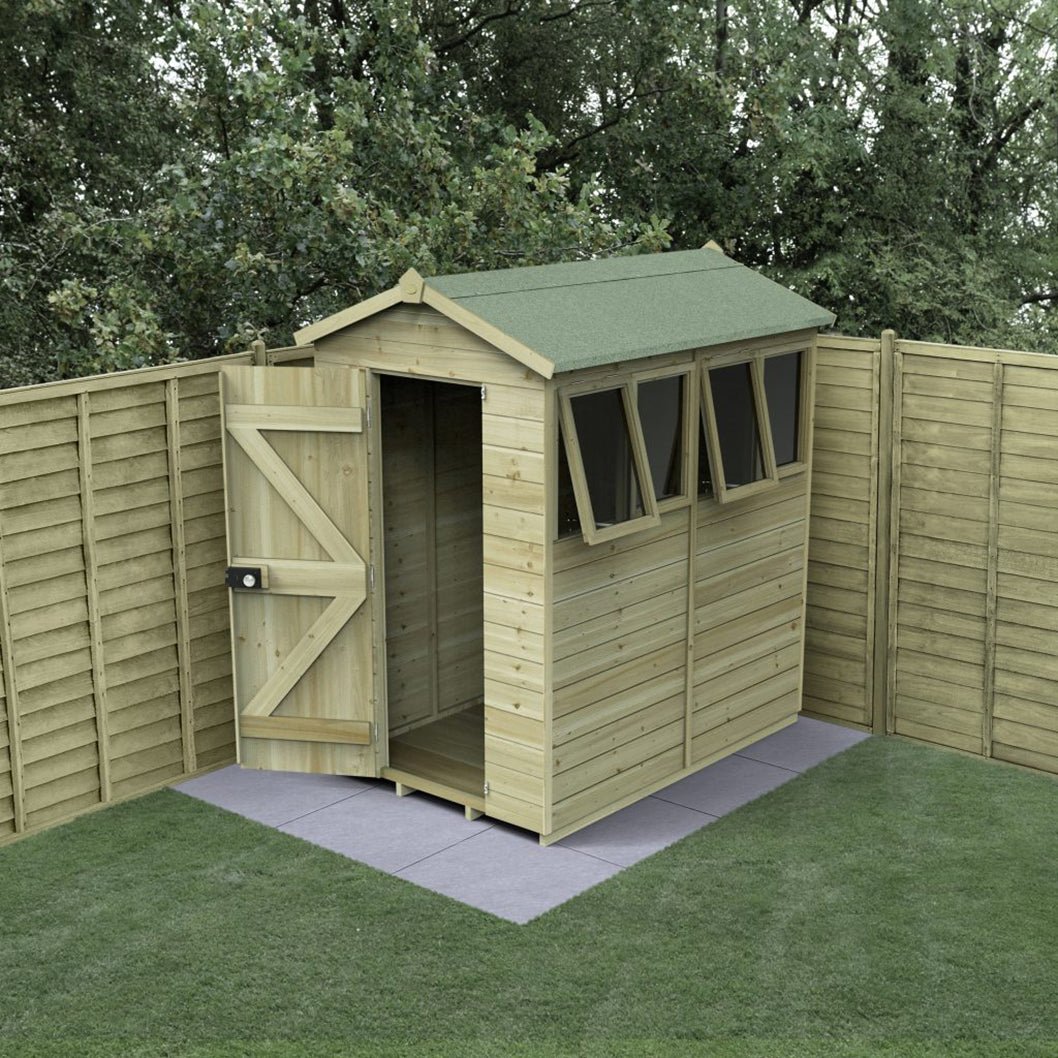 Forest Timberdale 4x6 Apex Shed - 4 Windows - 2 Opening - JJ Building Materials
