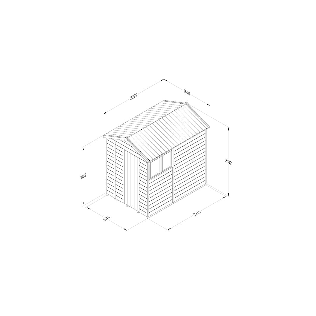 Forest Timberdale 5x7 Apex Shed - 2 Windows - 2 Opening - JJ Building Materials