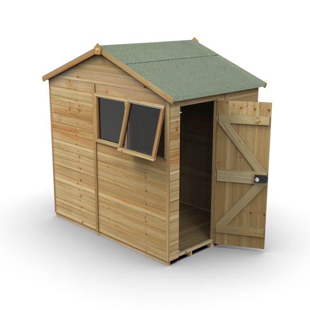 Forest Timberdale 5x7 Reverse Apex Shed - 2 Window - 2 Opening - JJ Building Materials