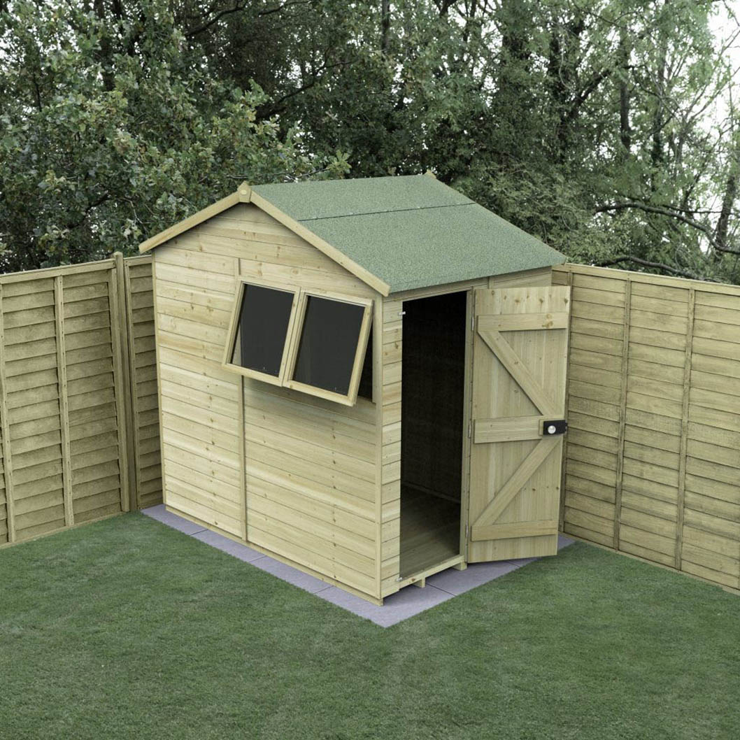 Forest Timberdale 5x7 Reverse Apex Shed - 2 Window - 2 Opening - JJ Building Materials