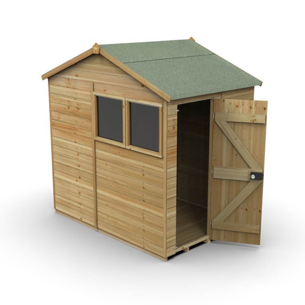 Forest Timberdale 5x7 Reverse Apex Shed - 2 Window - 2 Opening - JJ Building Materials
