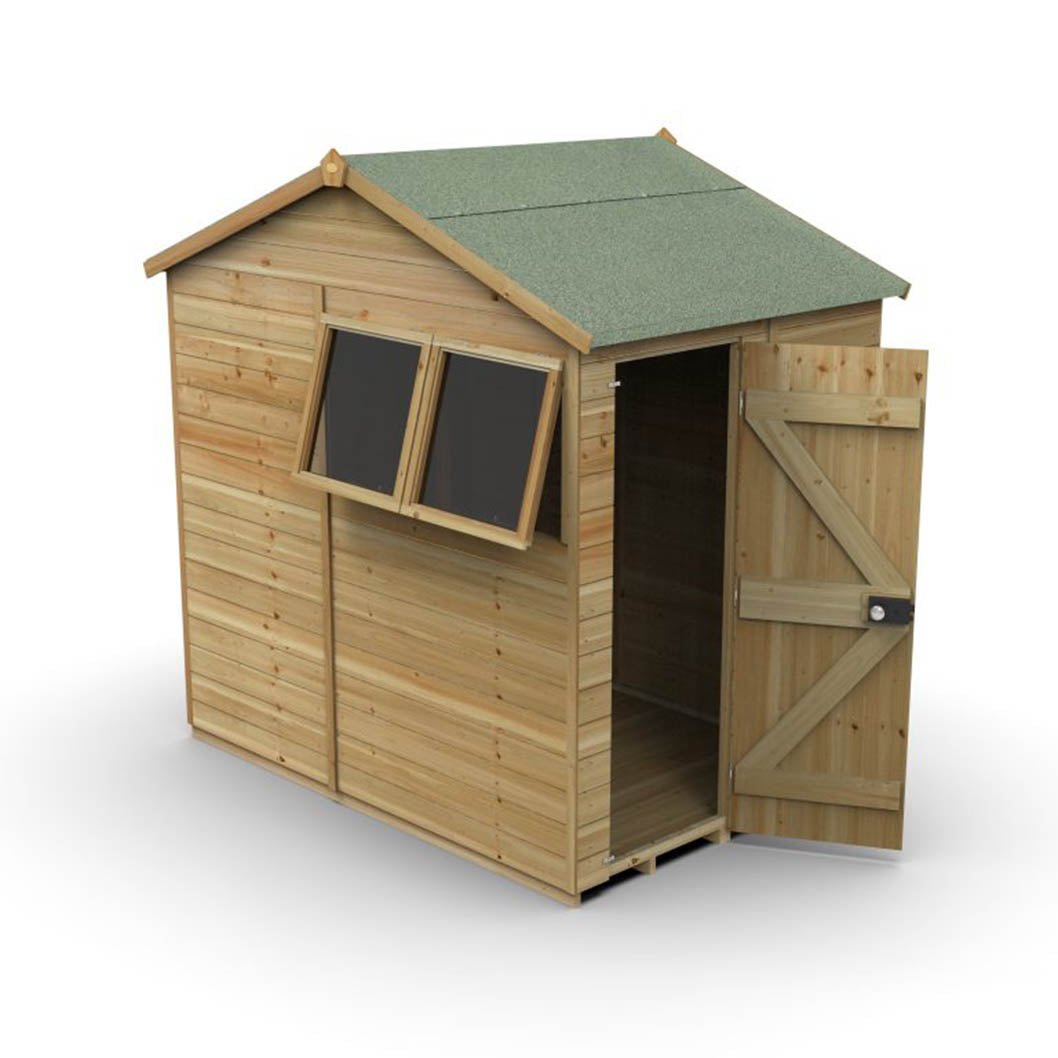 Forest Timberdale 5x7 Reverse Apex Shed - 2 Window - 2 Opening - JJ Building Materials
