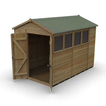 Forest Timberdale 6x10 Apex Shed - Double Door - 4 Windows - 1 Opening - JJ Building Materials