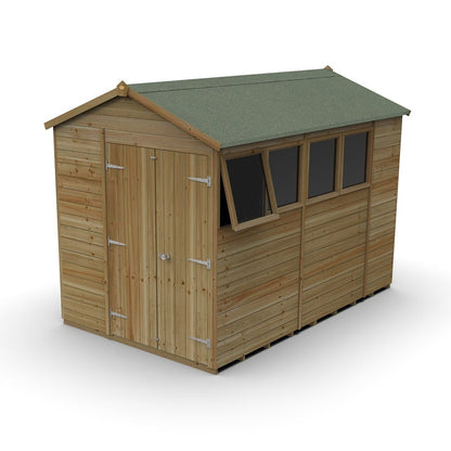 Forest Timberdale 6x10 Apex Shed - Double Door - 4 Windows - 1 Opening - JJ Building Materials