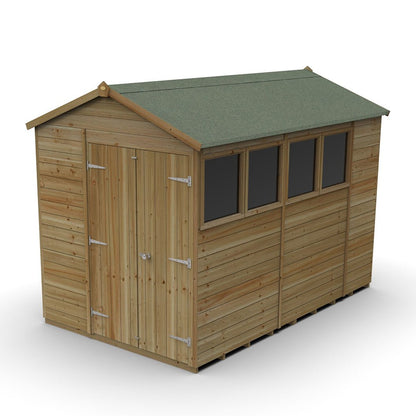 Forest Timberdale 6x10 Apex Shed - Double Door - 4 Windows - 1 Opening - JJ Building Materials